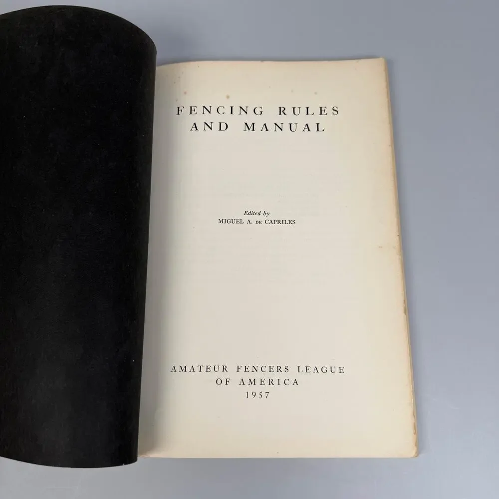 Fencing Rules and Manual Amateur Fencers League of America 1957 SC Book